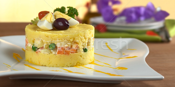 Stock photo: Traditional Peruvian Dish Called Causa