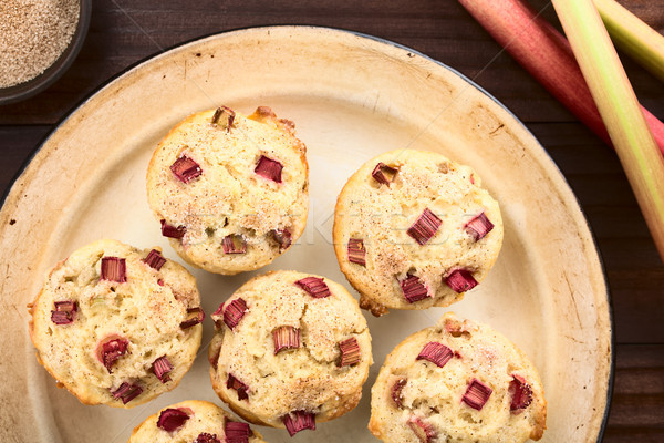Rhubarbe yogourt muffins fraîches maison cannelle [[stock_photo]] © ildi