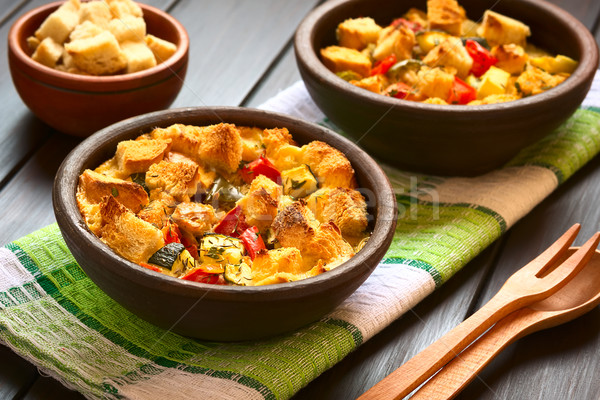 Stock photo: Savory Vegetarian Bread Pudding