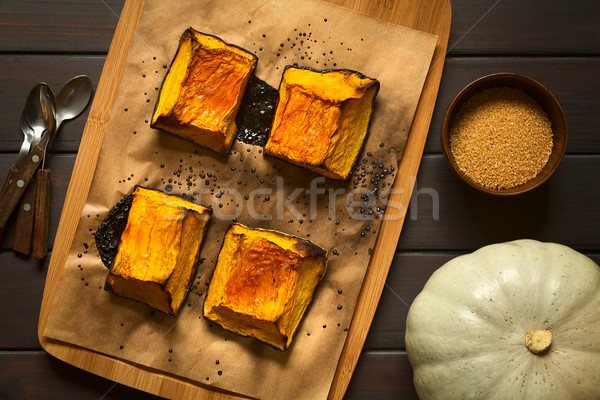 édes sült sütőtök darabok cukor felső Stock fotó © ildi