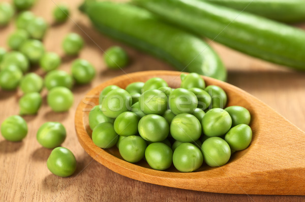 Stock photo: Fresh Raw Green Pea Seeds
