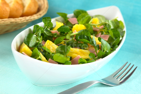 Watercress Pineapple Ham Salad Stock photo © ildi