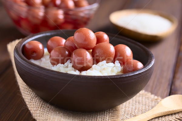 Cherry Compote on Rice Pudding Stock photo © ildi