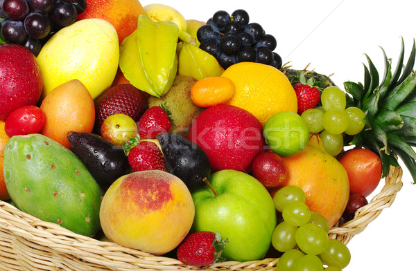 Foto stock: Exótico · frutas · cesta · grande · variedade · água