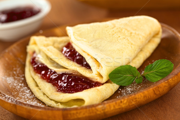 Crepe morango congestionamento fresco caseiro dobrado Foto stock © ildi
