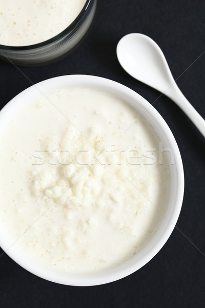 Kefir süt cam taze içmek Stok fotoğraf © ildi
