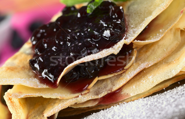 Pancake Filled with Blueberry Jam Stock photo © ildi