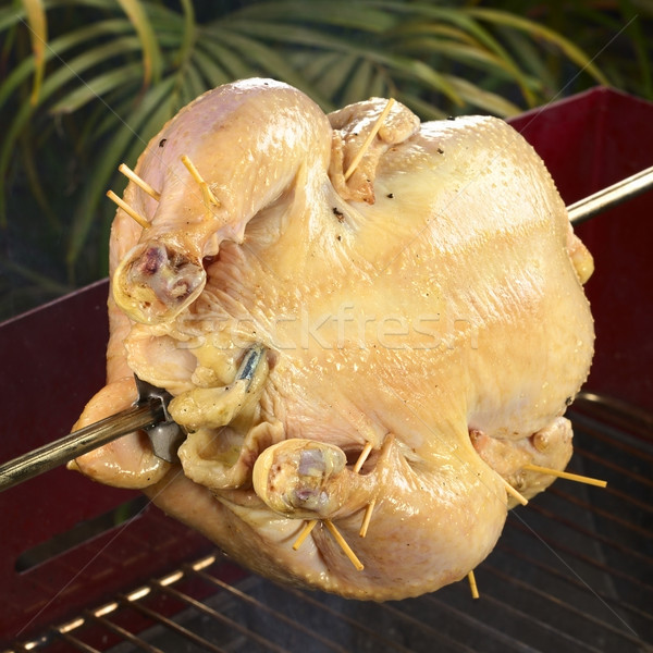 Whole Chicken on Barbecue Stock photo © ildi