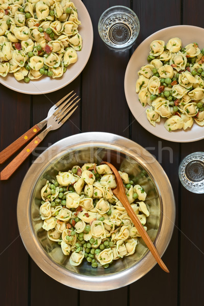 Tortellini insalata piselli pancetta verde Foto d'archivio © ildi