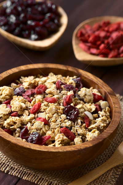 Crunchy Oatmeal Cereal with Almond and Dried Berries Stock photo © ildi