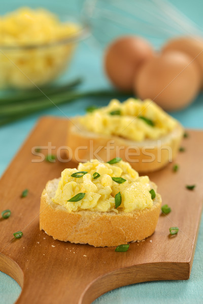 Stock photo: Scrambled Eggs on Baguette