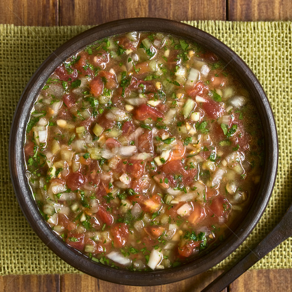 Sauce traditionellen Würze Tomaten Zwiebel Knoblauch Stock foto © ildi