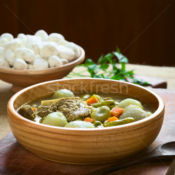 Bolivian Soup Called Chairo de Tunta Stock photo © ildi