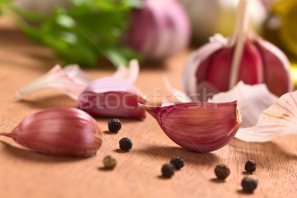 Garlic Cloves and Pepper Corns Stock photo © ildi