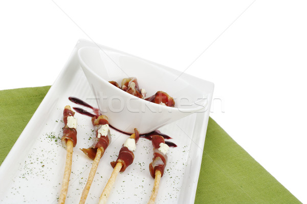 Ham on Thin Bread Sticks Stock photo © ildi