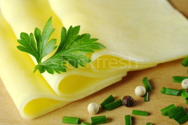 Сток-фото: сыра · Ломтики · петрушка · лист · перец · передний · план