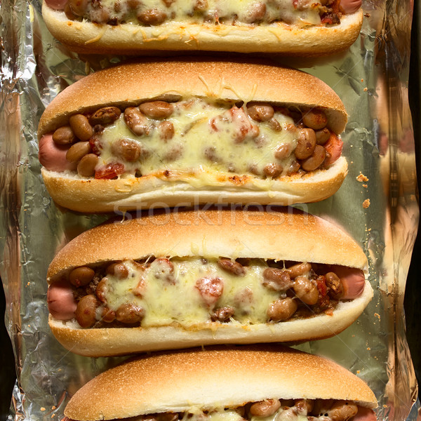 Baked Chili Hot Dog Stock photo © ildi