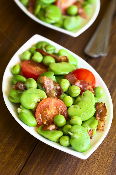 Broad Bean, Pea, Tomato and Bacon Salad Stock photo © ildi