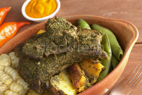 Traditional Peruvian Dish Called Pachamanca Stock photo © ildi