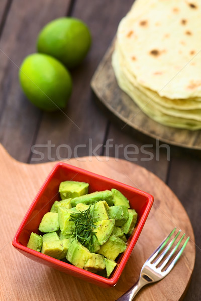 Avocado Salat frischen vorbereitet Kalk Saft Stock foto © ildi