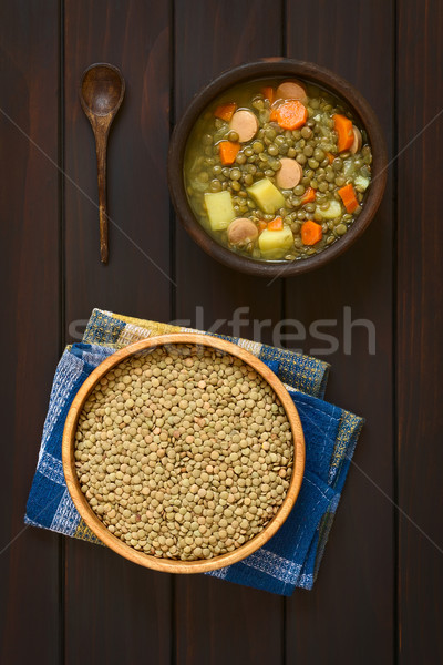 Foto stock: Lenteja · sopa · crudo · tiro