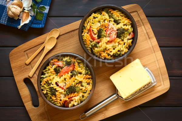 Pâtes légumes tricolor brocoli tomate [[stock_photo]] © ildi