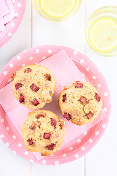 Rhubarbe yogourt muffins fraîches maison cannelle [[stock_photo]] © ildi