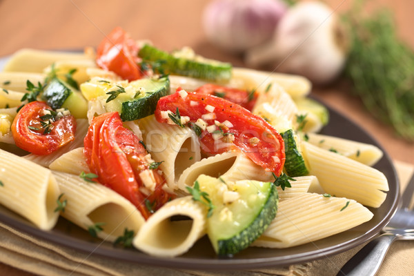 Pasta with Zucchini and Tomato Stock photo © ildi