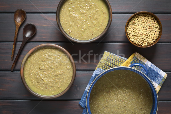 Crème soupe rustique bols marmite Photo stock © ildi