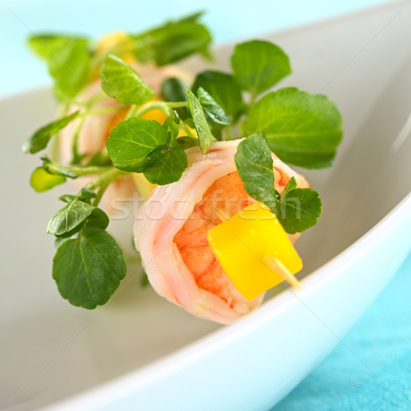 Shrimp with Watercress and Mango Stock photo © ildi