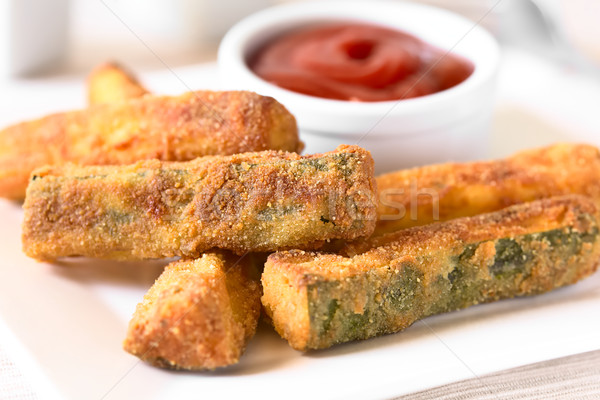 Breaded Fried Zucchini Sticks Stock photo © ildi