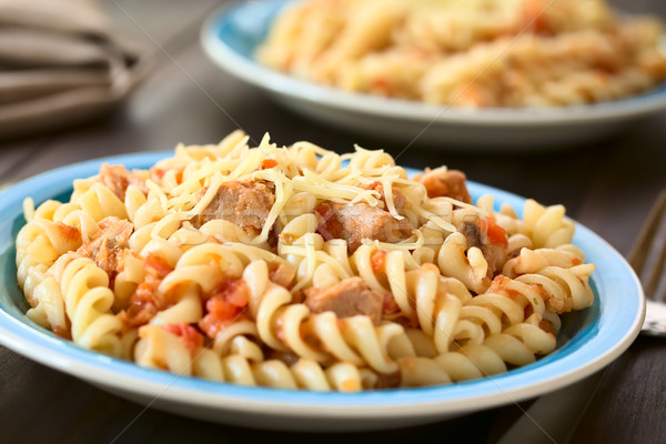 Pasta with Tuna and Tomato Sauce Stock photo © ildi