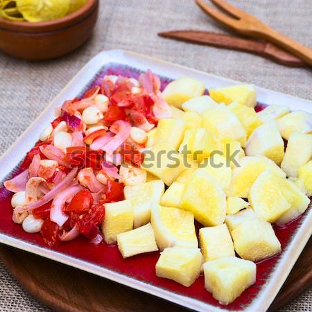 Cooked Cassava and Tomato, Onion, Corn Stock photo © ildi