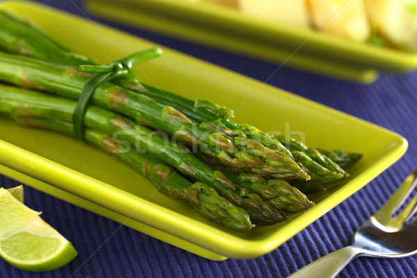 Gekocht grünen Spargel selektiven Fokus Schwerpunkt Spitze Stock foto © ildi