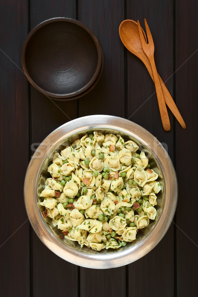 Tortellini insalata piselli pancetta verde Foto d'archivio © ildi