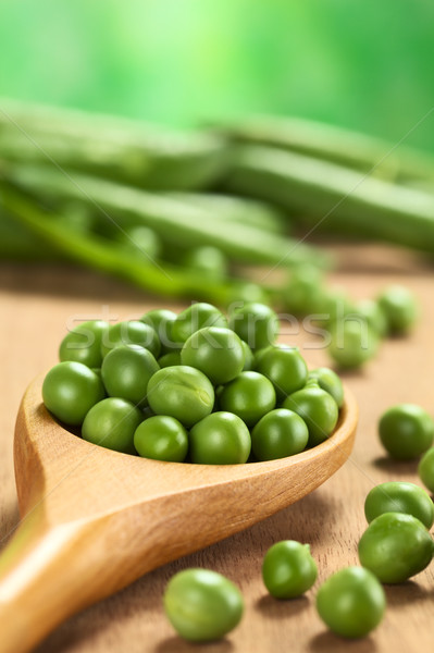 Stock photo: Fresh Raw Green Pea Seeds