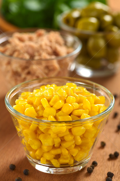 Sweet Corn in Glass Bowl Stock photo © ildi