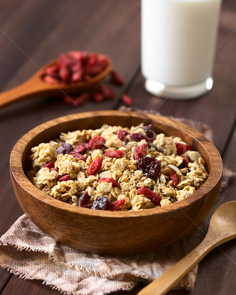 Crunchy Oatmeal Cereal with Almond and Dried Berries Stock photo © ildi