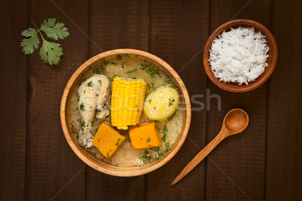 Traditional Chilean Cazuela Soup Stock photo © ildi