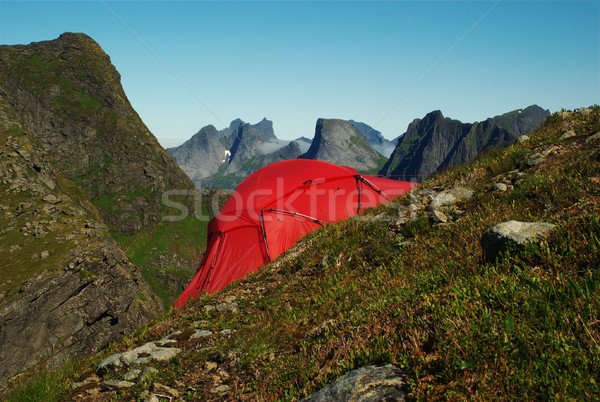 Red Tent on Hillside Stock photo © ildi