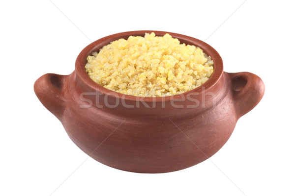 Cooked White Quinoa in Rustic Bowl Stock photo © ildi