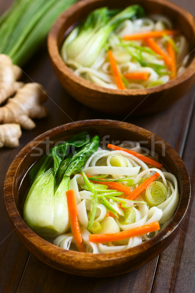 Asian Reis Nudel Suppe Gemüse Vegetarier Stock foto © ildi