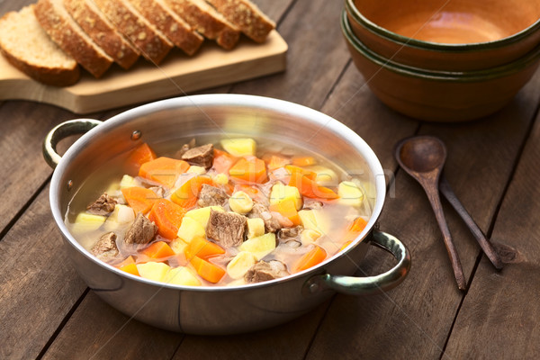 Hungarian Soup Called Gulyasleves  Stock photo © ildi