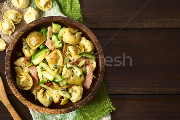 Baked Tortellini with Zucchini and Bacon Stock photo © ildi