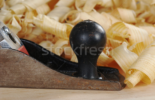 Wood Planer and Shavings Stock photo © ildi