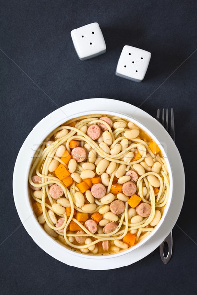 Chilean Porotos Con Riendas, Beans with Spaghetti Stock photo © ildi