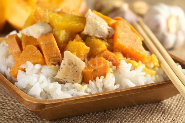 Chicken, Pumpkin and Sweet Potato Curry Stock photo © ildi