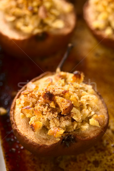 Baked Pear with Oatmeal Crust Stock photo © ildi