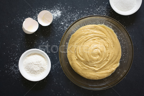 Grundlegende Kuchen Cookie hausgemachte Glas Schüssel Stock foto © ildi