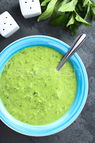 Fresco verde de sopa caseiro creme Foto stock © ildi